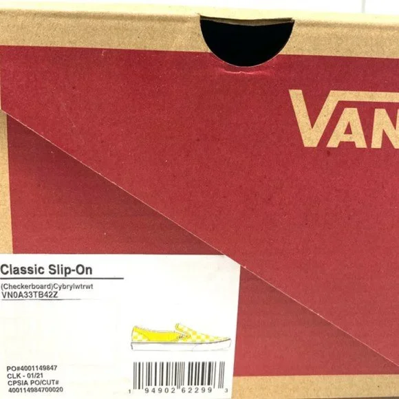 💖MEGA SALE💖VANS Men's CLASSIC Slip On Checkerboard Cyber Yellow VN0A33TB42Z - Picture 2 of 11